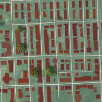 Second close-up of the map of Sandtown-Winchester, Maryland print showing more streets and buildings