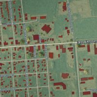 Second close-up of the map of Sandusky, Michigan print showing more streets and buildings