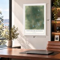 Sandy Hollow-Escondidas, Texas map, 18 x 24 inch print in a white frame in a home office