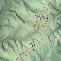 Second close-up of the map of Sandy Level, Virginia print showing more streets and buildings