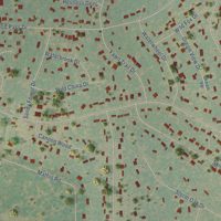 Second close-up of the map of Sandy Oaks, Texas print showing more streets and buildings