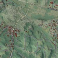 Second close-up of the map of Sandy, Pennsylvania print showing more streets and buildings