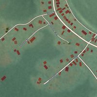 Second close-up of the map of Sandy Ridge, Pennsylvania print showing more streets and buildings