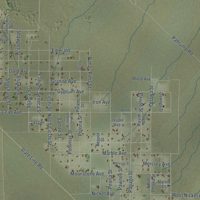 Second close-up of the map of Sandy Valley, Nevada print showing more streets and buildings