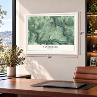 Sandycreek, Pennsylvania map, 18 x 24 inch print in a white frame in a home office