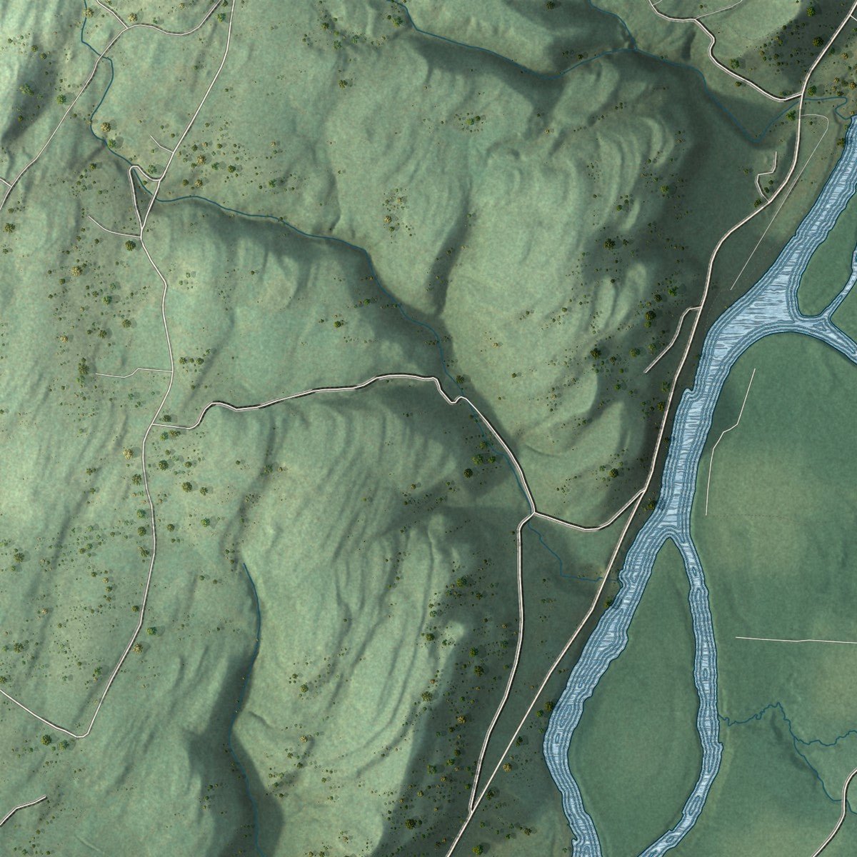 Second close-up of the map of Sandyston, New Jersey print showing more streets and buildings