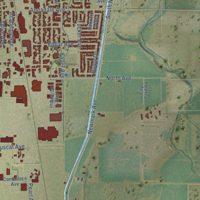 Second close-up of the map of Sanger, California print showing more streets and buildings