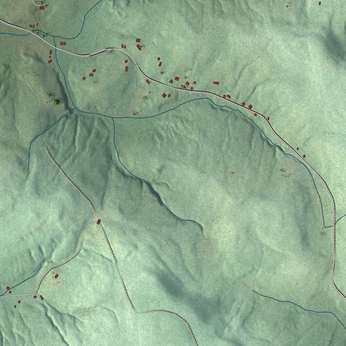 Second close-up of the map of Sangerfield, New York print showing more streets and buildings