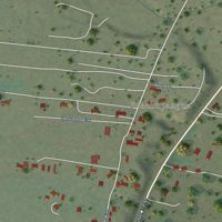 Second close-up of the map of Santa Clara Pueblo, New Mexico print showing more streets and buildings