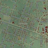 Second close-up of the map of Santa Fe, Texas print showing more streets and buildings