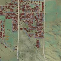 Second close-up of the map of Santa Maria, California print showing more streets and buildings