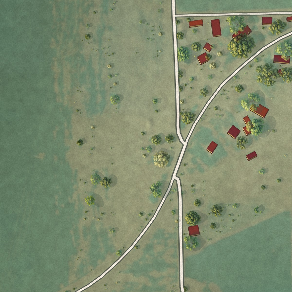 Second close-up of the map of Santa Monica, Texas print showing more streets and buildings