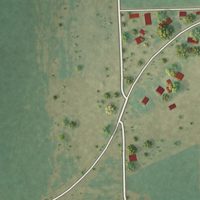 Second close-up of the map of Santa Monica, Texas print showing more streets and buildings