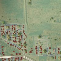 Second close-up of the map of Santa Rosa, Texas print showing more streets and buildings