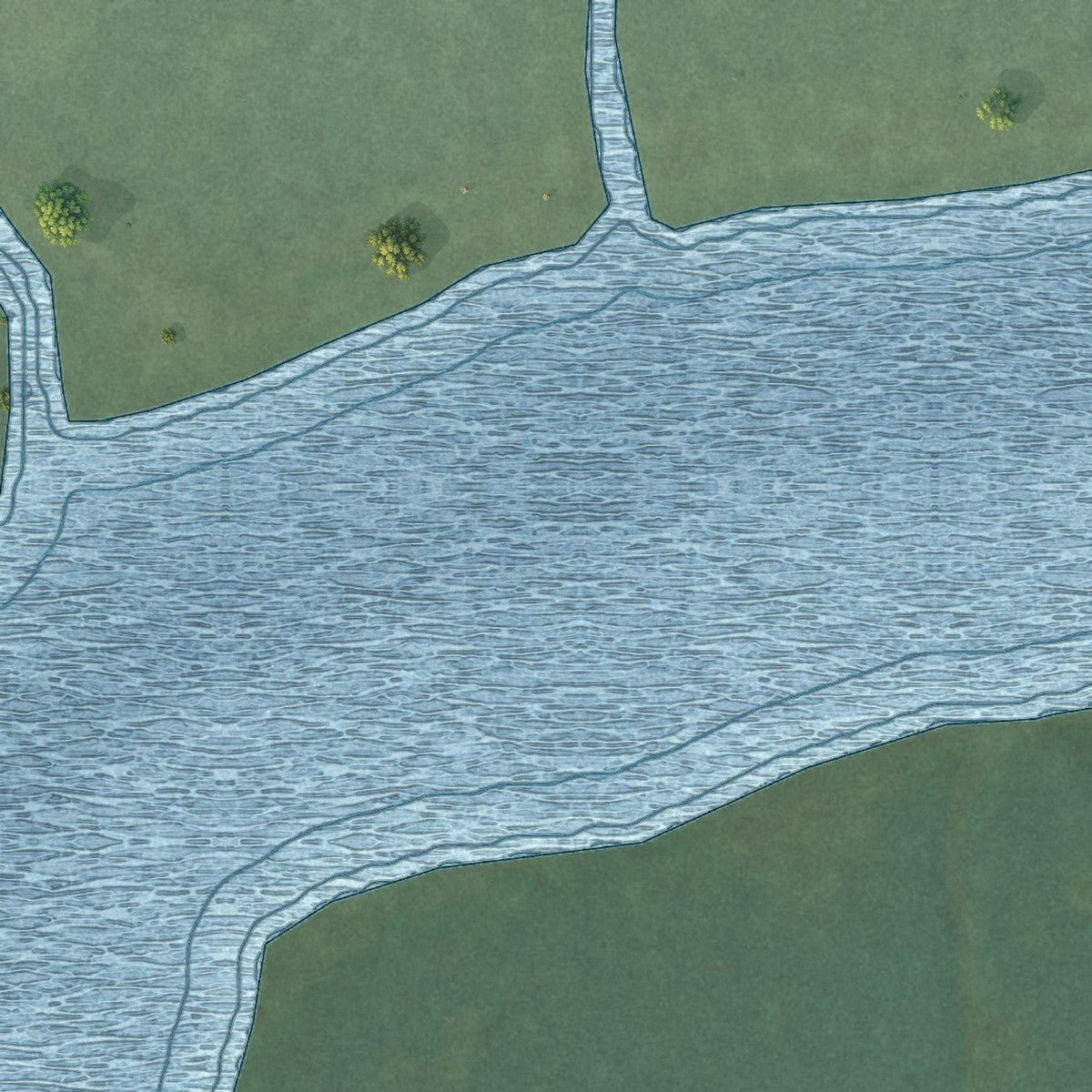 Second close-up of the map of Santee, Nebraska print showing more streets and buildings
