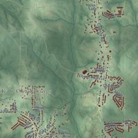 Second close-up of the map of Saraland, Alabama print showing more streets and buildings