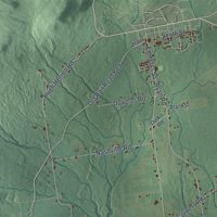 Second close-up of the map of Saranac, New York print showing more streets and buildings
