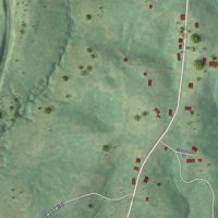 Second close-up of the map of Saratoga, Arkansas print showing more streets and buildings