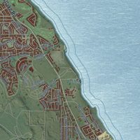 Second close-up of the map of Saratoga Springs, Utah print showing more streets and buildings