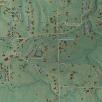 Second close-up of the map of Sardis City, Alabama print showing more streets and buildings