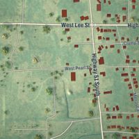 Second close-up of the map of Sardis, Mississippi print showing more streets and buildings
