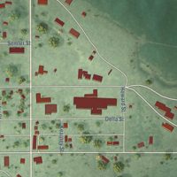 Second close-up of the map of Sargent, Nebraska print showing more streets and buildings