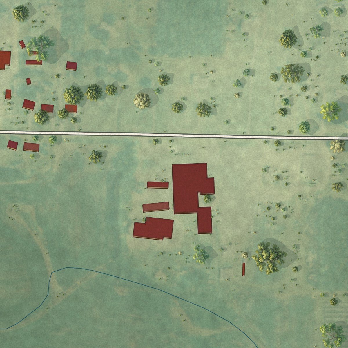 Second close-up of the map of Sasser, Georgia print showing more streets and buildings