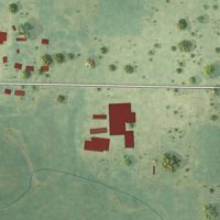 Second close-up of the map of Sasser, Georgia print showing more streets and buildings