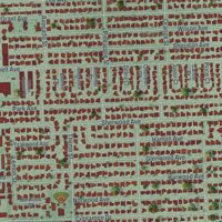 Second close-up of the map of Satellite Beach, Florida print showing more streets and buildings