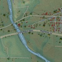Second close-up of the map of Satsop, Washington print showing more streets and buildings