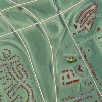 Second close-up of the map of Savage, Maryland print showing more streets and buildings
