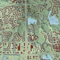 Second close-up of the map of Savage, Minnesota print showing more streets and buildings