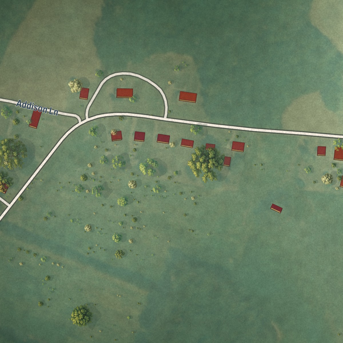 Second close-up of the map of Savage Town, Virginia print showing more streets and buildings