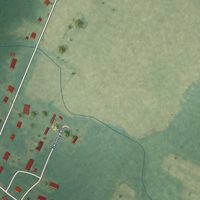 Second close-up of the map of Savageville, Virginia print showing more streets and buildings