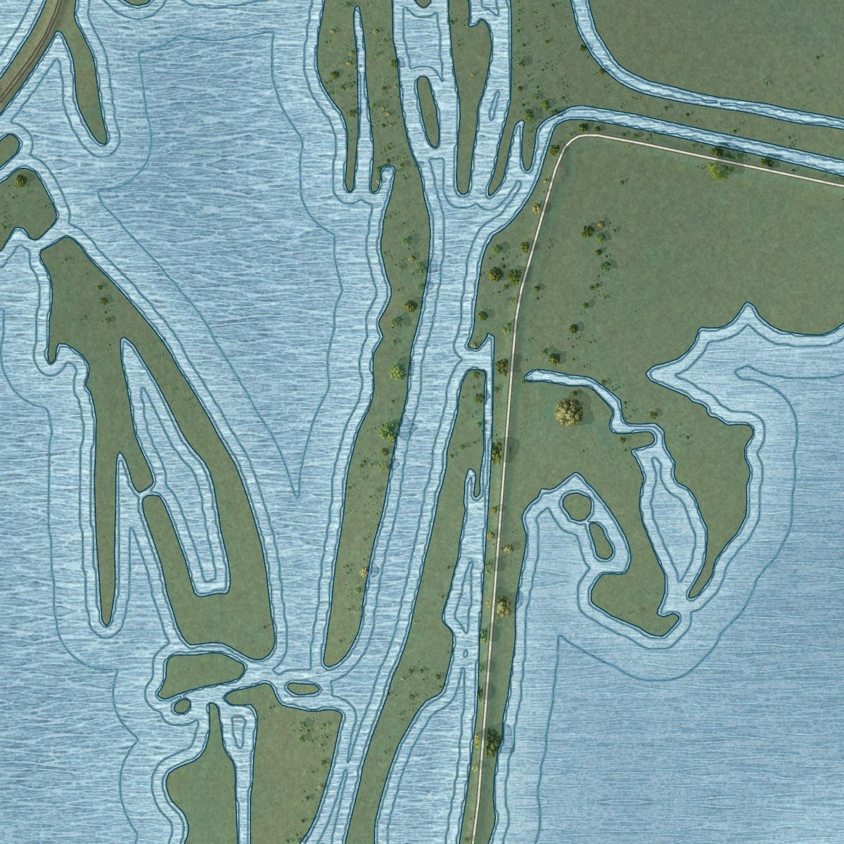 Second close-up of the map of Savanna, Illinois print showing more streets and buildings
