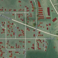 Second close-up of the map of Sawyerwood, Ohio print showing more streets and buildings
