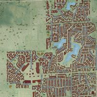 Second close-up of the map of Schaumburg, Illinois print showing more streets and buildings