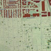 Second close-up of the map of Schiller Park, Illinois print showing more streets and buildings
