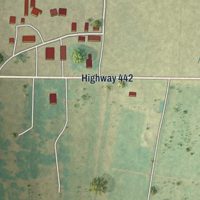 Second close-up of the map of Schlater, Mississippi print showing more streets and buildings