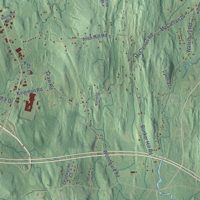 Second close-up of the map of Schodack, New York print showing more streets and buildings