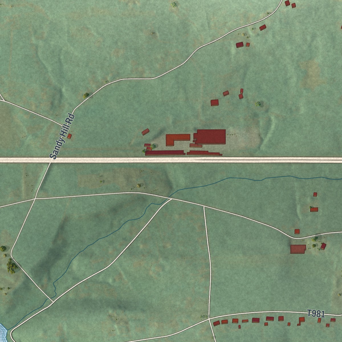 Second close-up of the map of Schoeneck, Pennsylvania print showing more streets and buildings