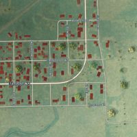 Second close-up of the map of Schram City, Illinois print showing more streets and buildings