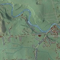 Second close-up of the map of Schuyler Falls, New York print showing more streets and buildings