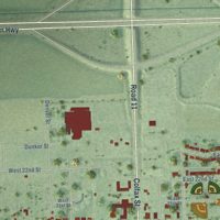 Second close-up of the map of Schuyler, Nebraska print showing more streets and buildings