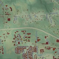 Second close-up of the map of Scio, Michigan print showing more streets and buildings