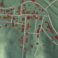 Second close-up of the map of Scio, Ohio print showing more streets and buildings
