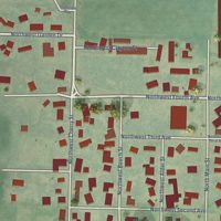 Second close-up of the map of Scio, Oregon print showing more streets and buildings