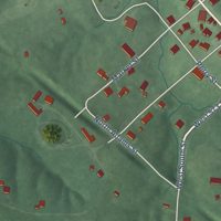 Second close-up of the map of Scipio, Indiana print showing more streets and buildings