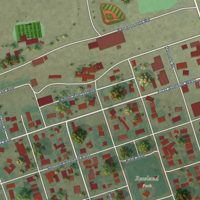 Second close-up of the map of Scobey, Montana print showing more streets and buildings