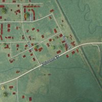 Second close-up of the map of Scooba, Mississippi print showing more streets and buildings